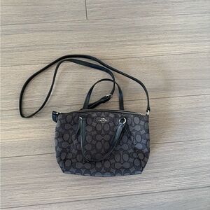 Coach F27580 Mini Kelsey Canvas Satchel Bag - Black
